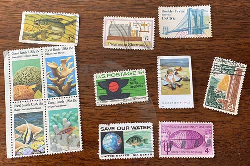 a group of 9 stamps