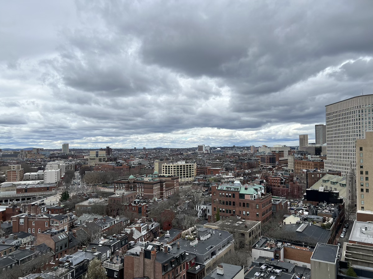 photo of the view of boston from my hotel near boston common on the 15th floor