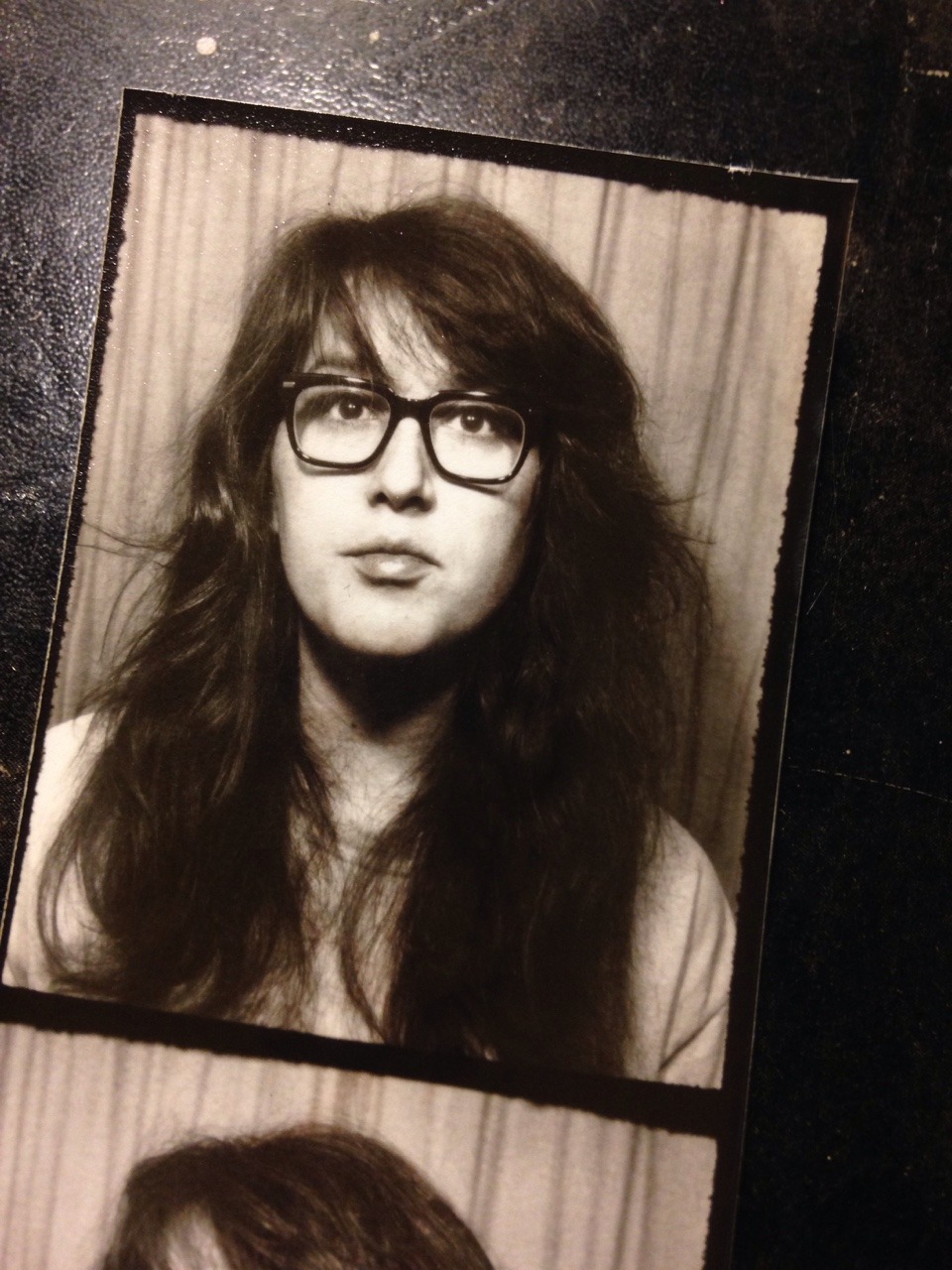 cropped scan of a photo booth photo of me taken the night of the residency