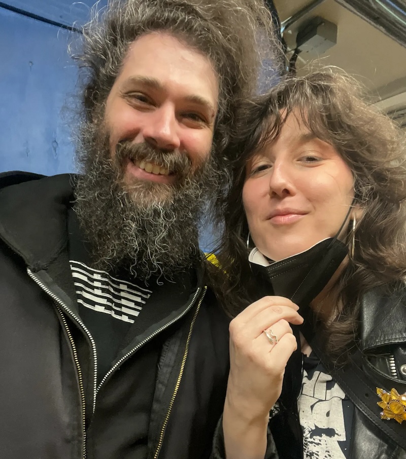 selfie of andy and i on a subway platform waiting for the downtown f which sometimes feels like waiting for the verizon guy iykyk